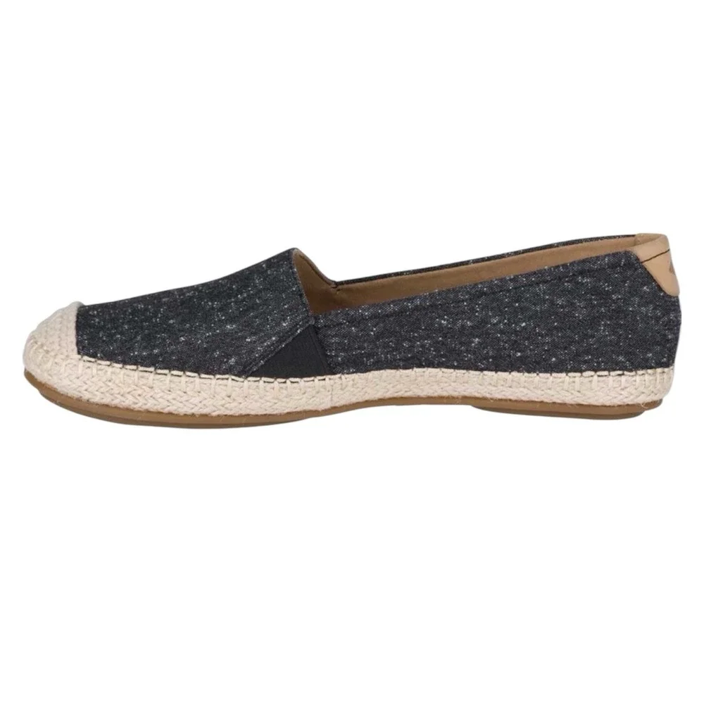 Sperry Top-Sider Womens Black Speckled‎ Fabric Espadrille Slip On Flats Shoes
